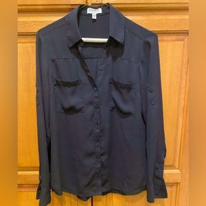 Express Black Portofino Sheer Blouse